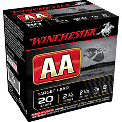 Winchester AA Target 20 Ga 2 3/4" 7/8 Oz Case 250 Rd